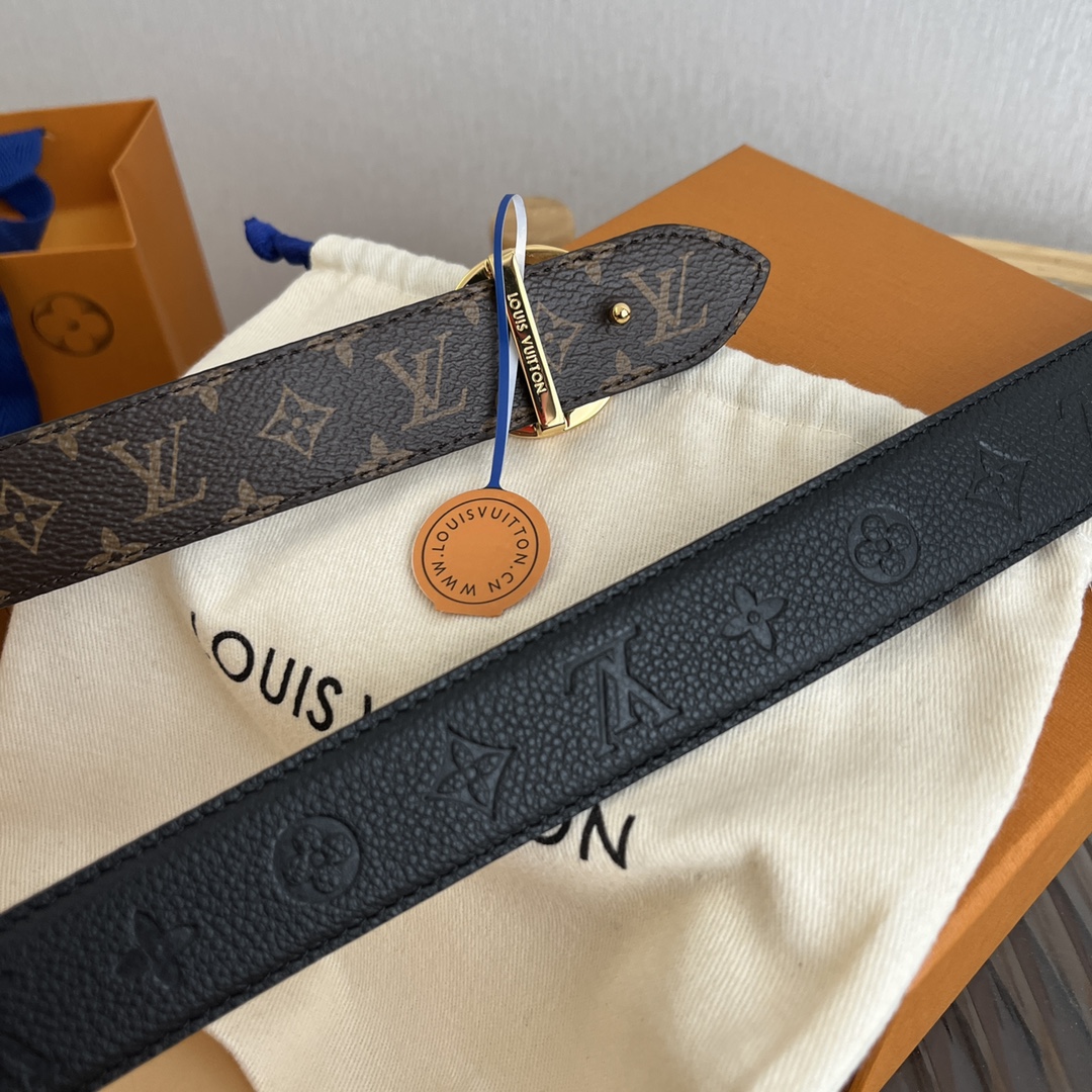 Louis Vuitton Women's Reversible Canvas and Leather Belt