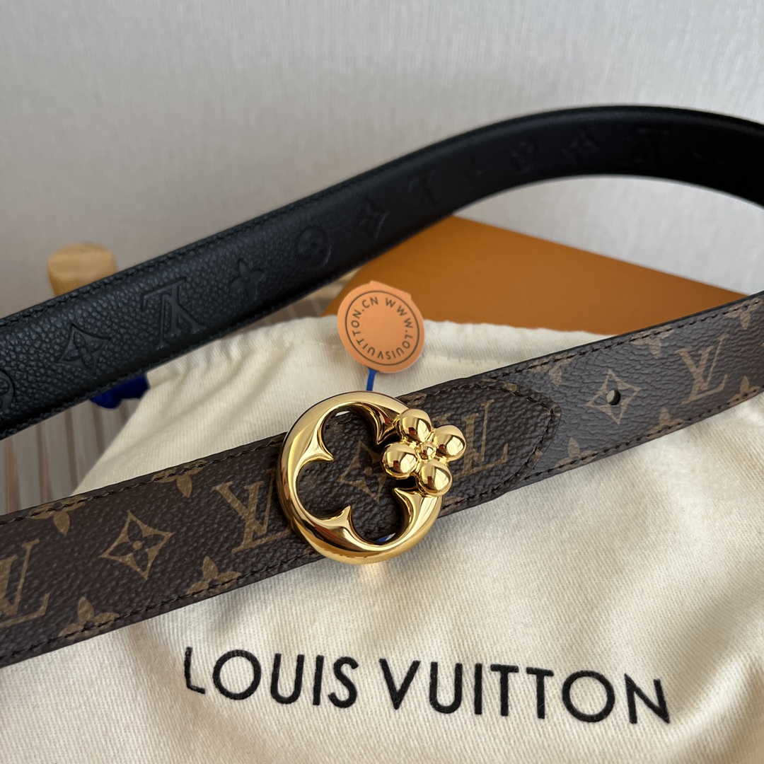 Louis Vuitton Women's Reversible Canvas and Leather Belt