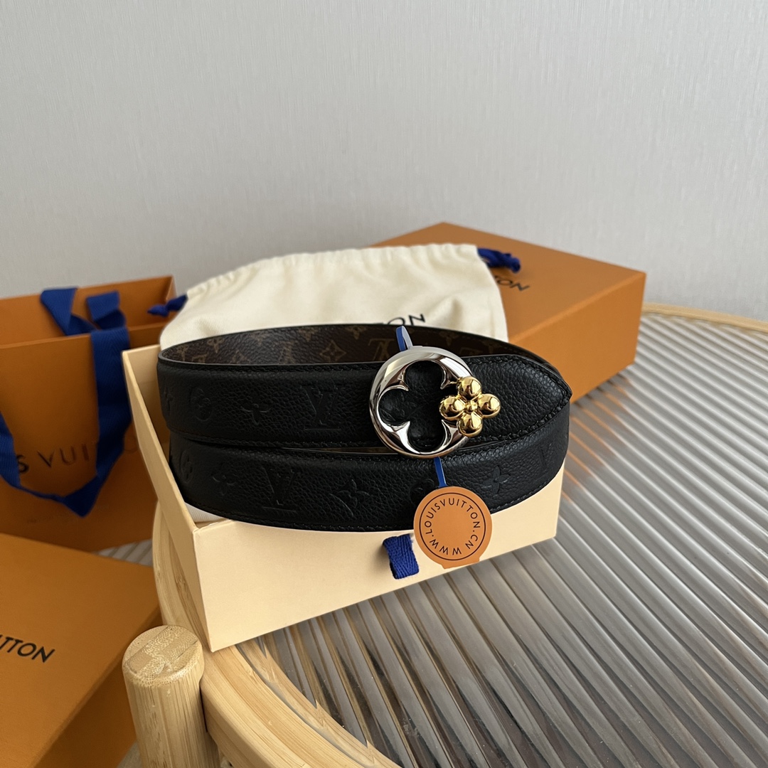 Louis Vuitton Women's Reversible Canvas and Leather Belt