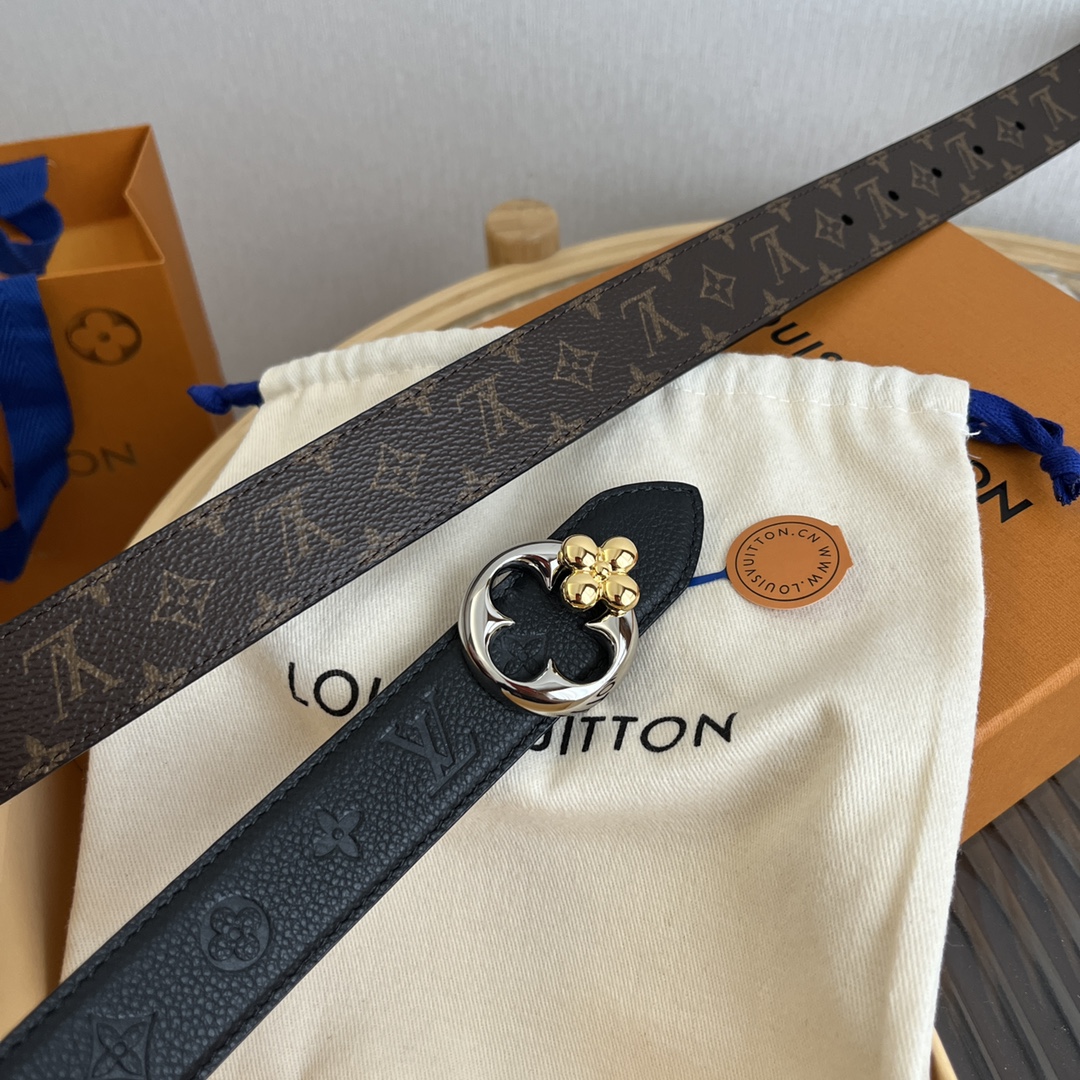 Louis Vuitton Women's Reversible Canvas and Leather Belt