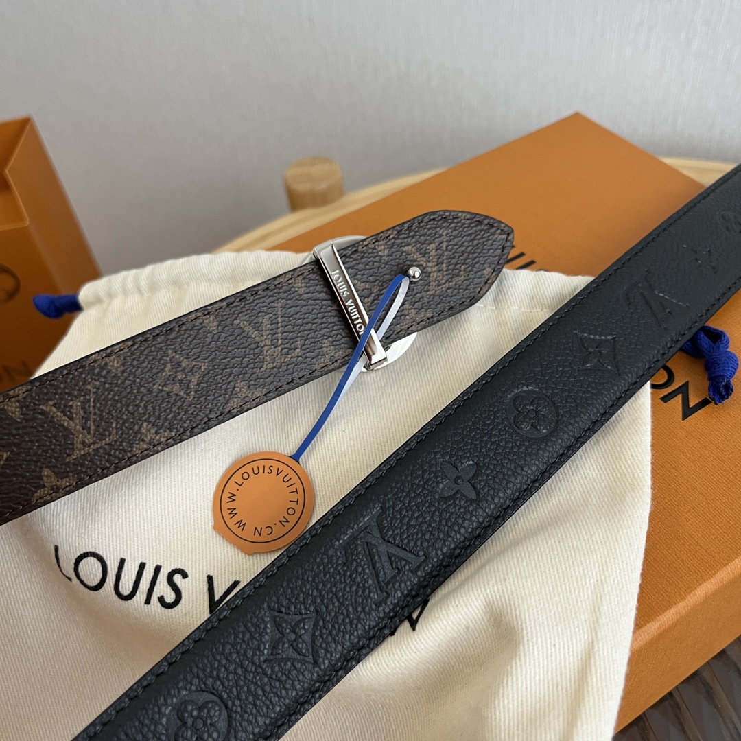 Louis Vuitton Women's Reversible Canvas and Leather Belt