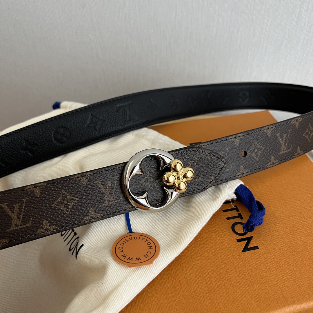 Louis Vuitton Women's Reversible Canvas and Leather Belt