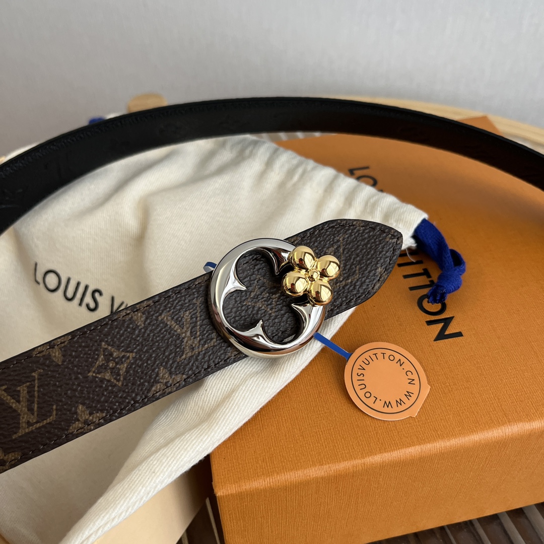 Louis Vuitton Women's Reversible Canvas and Leather Belt