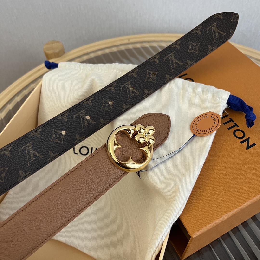 Louis Vuitton Women's Reversible Canvas and Leather Belt