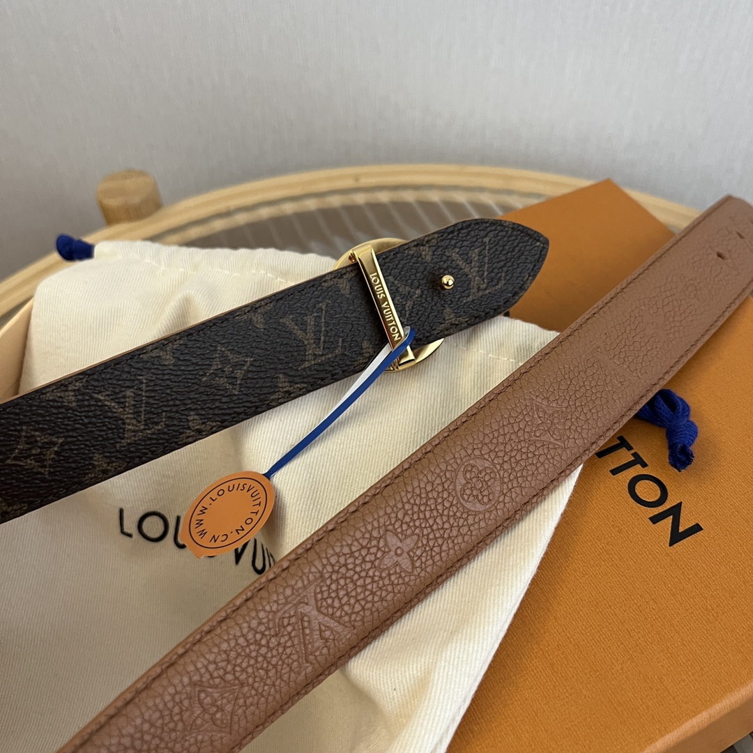 Louis Vuitton Women's Reversible Canvas and Leather Belt