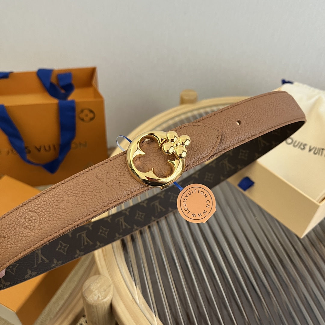 Louis Vuitton Women's Reversible Canvas and Leather Belt