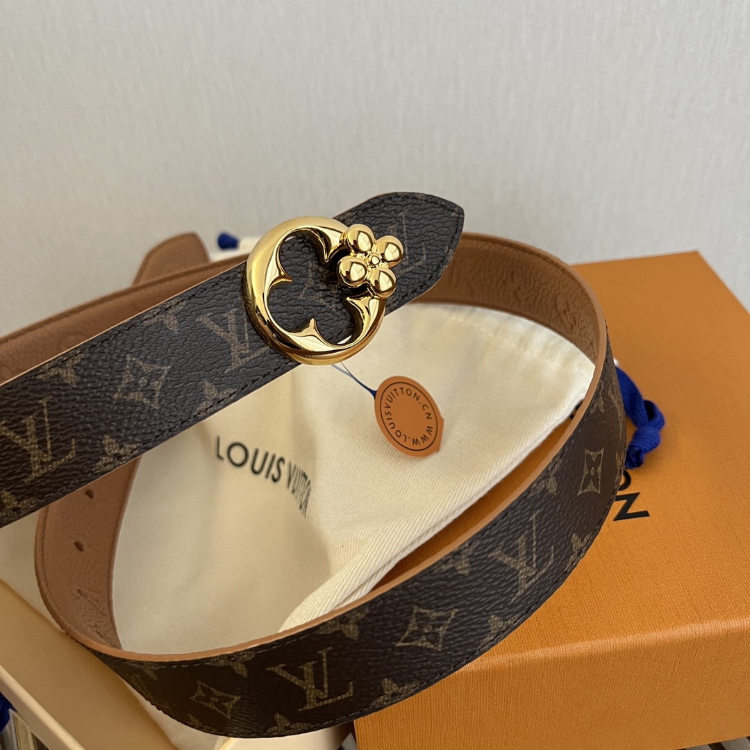 Louis Vuitton Women's Reversible Canvas and Leather Belt