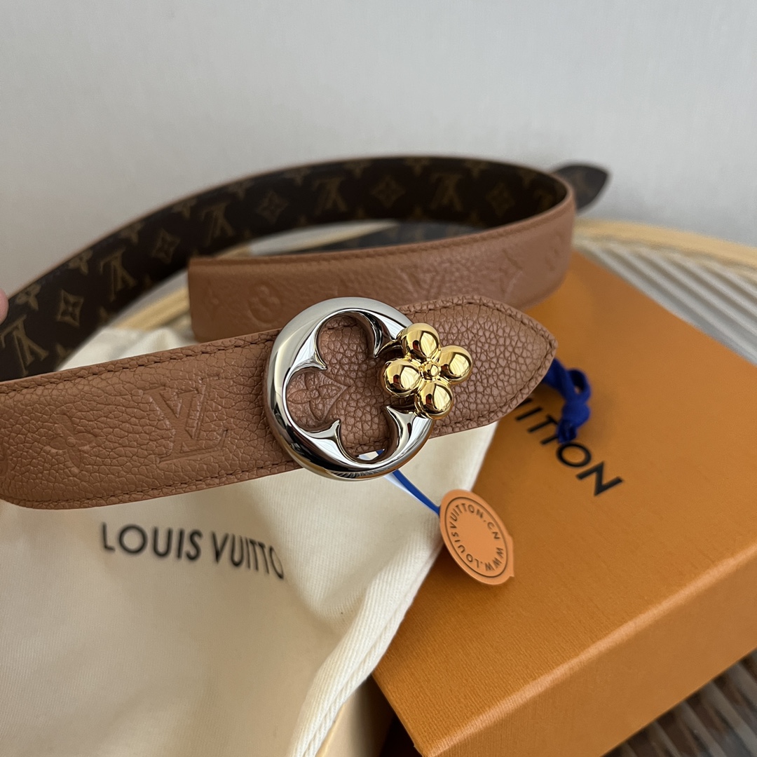 Louis Vuitton Women's Reversible Canvas and Leather Belt