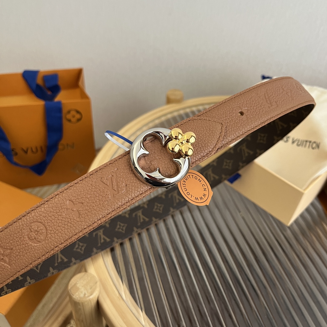 Louis Vuitton Women's Reversible Canvas and Leather Belt