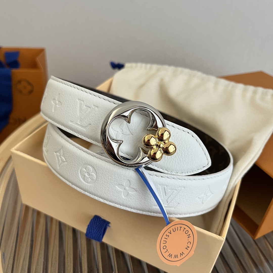 Louis Vuitton Women's Reversible Canvas and Leather Belt