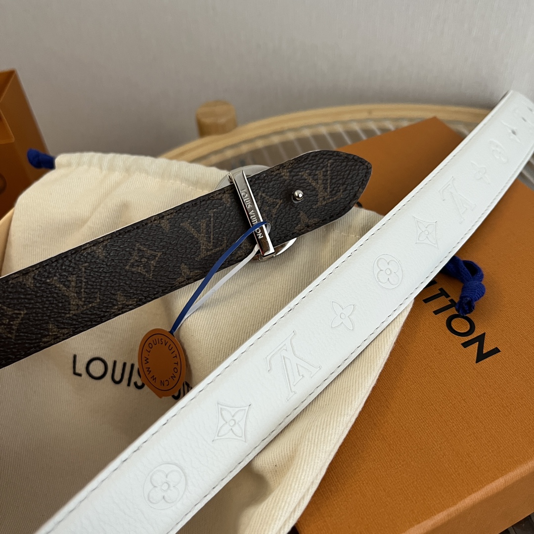 Louis Vuitton Women's Reversible Canvas and Leather Belt