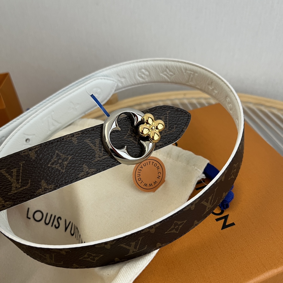 Louis Vuitton Women's Reversible Canvas and Leather Belt