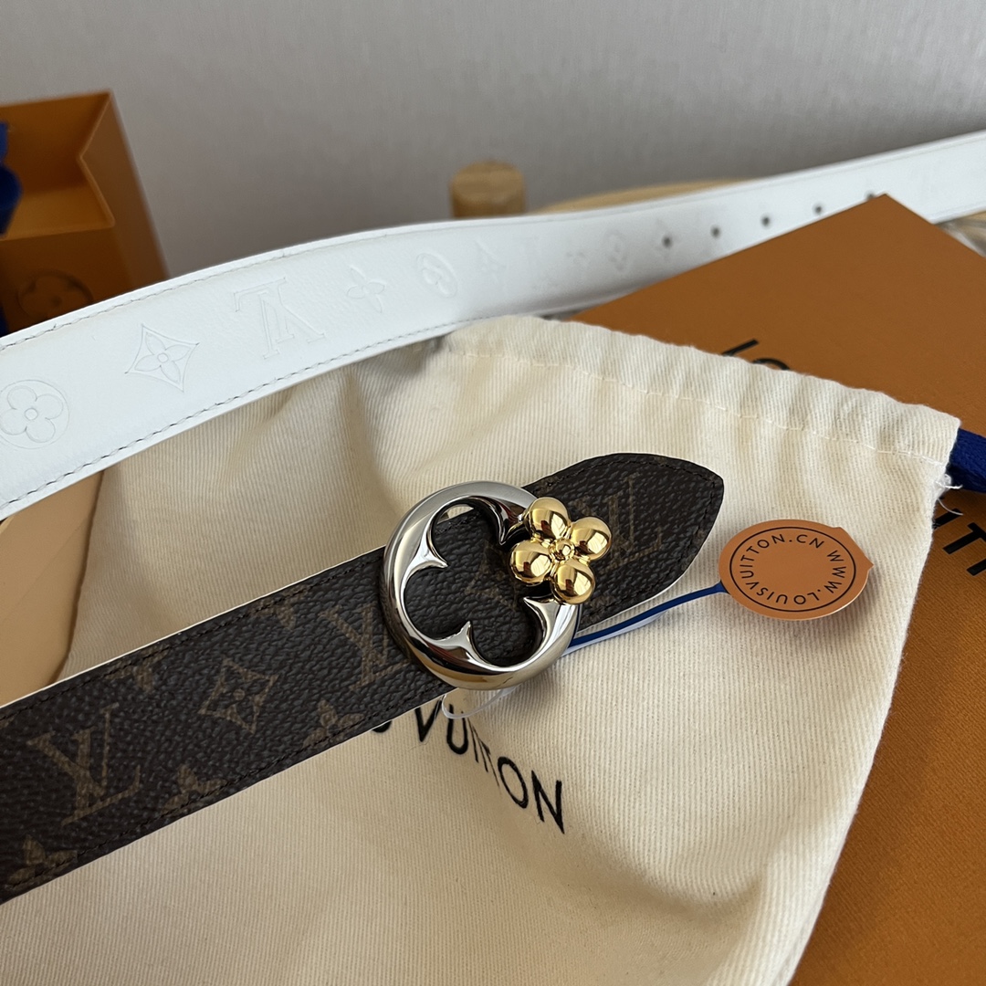 Louis Vuitton Women's Reversible Canvas and Leather Belt