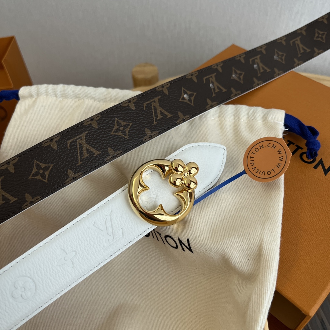 Louis Vuitton Women's Reversible Canvas and Leather Belt