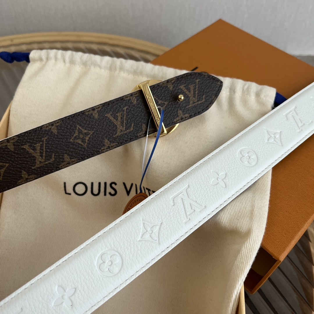 Louis Vuitton Women's Reversible Canvas and Leather Belt