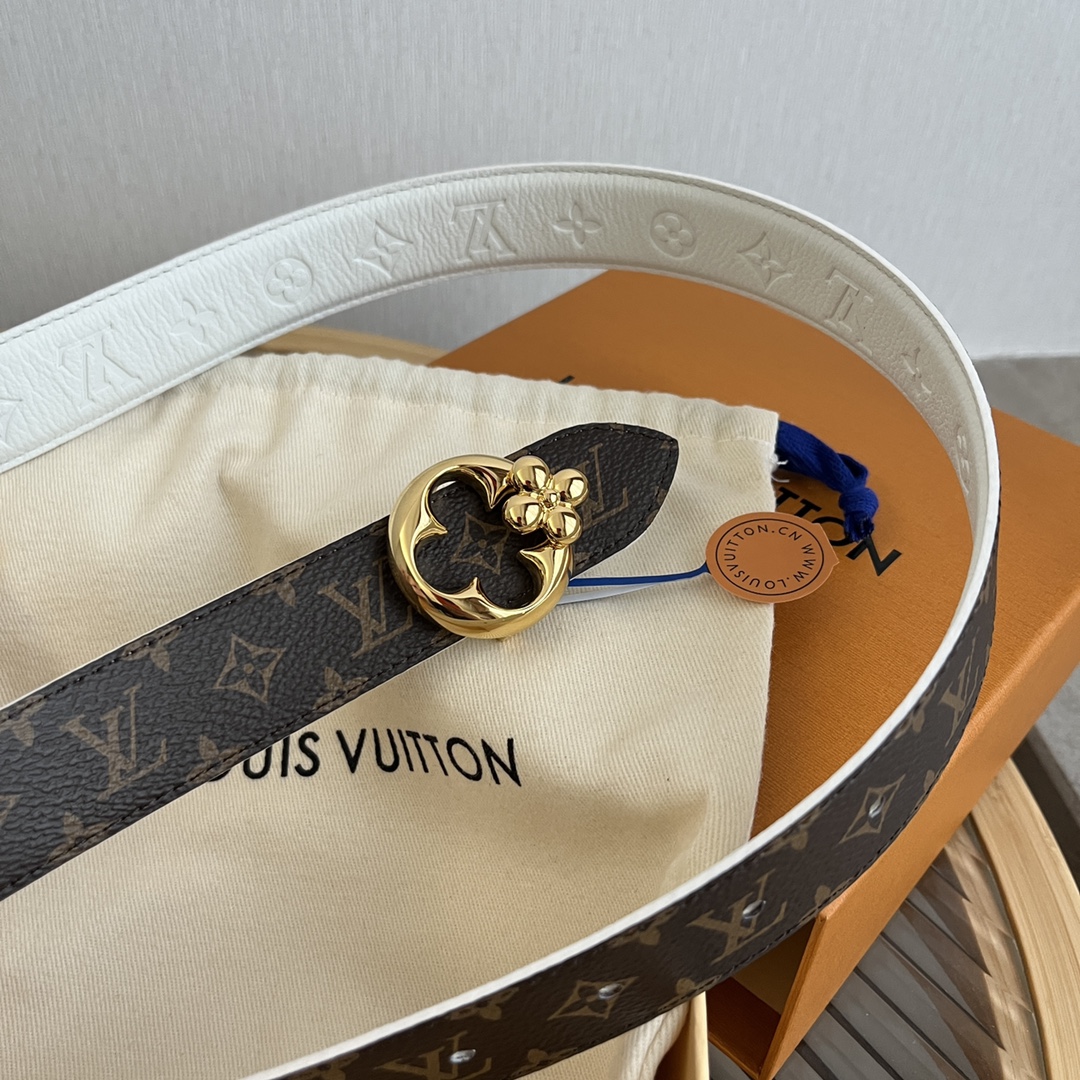 Louis Vuitton Women's Reversible Canvas and Leather Belt