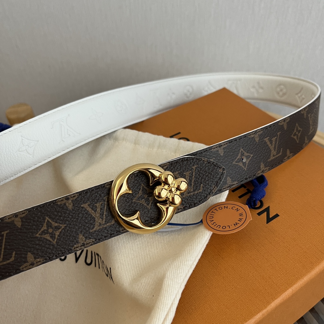 Louis Vuitton Women's Reversible Canvas and Leather Belt