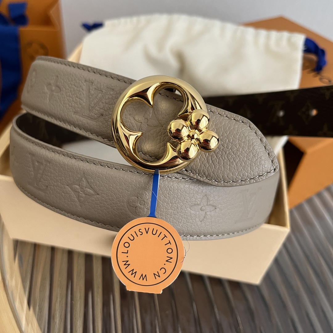 Louis Vuitton Women's Reversible Canvas and Leather Belt