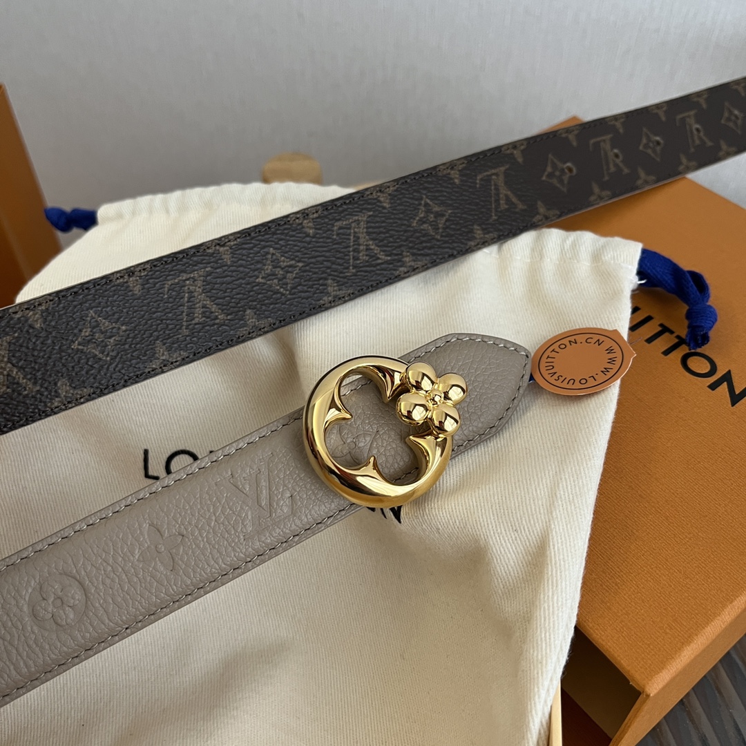 Louis Vuitton Women's Reversible Canvas and Leather Belt