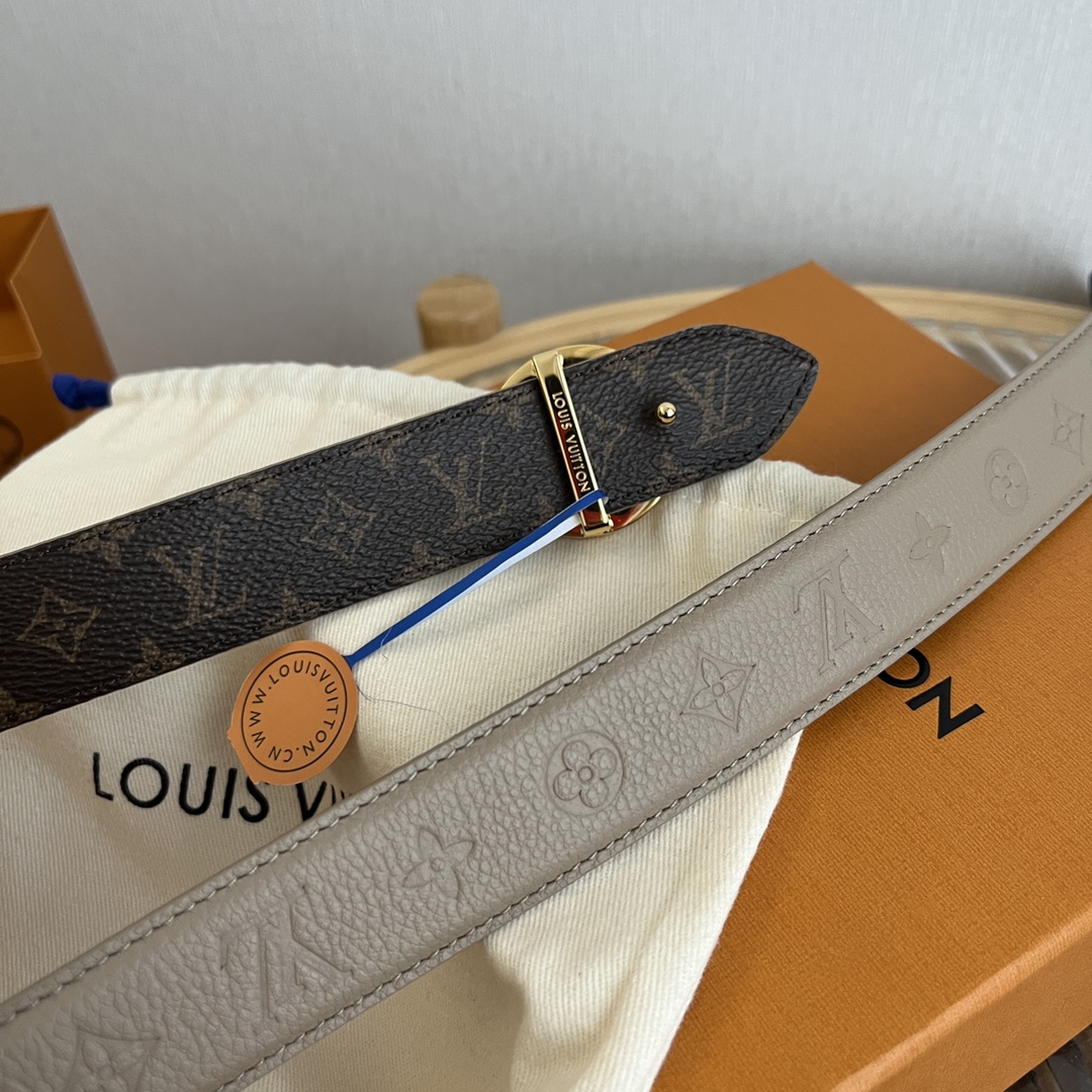 Louis Vuitton Women's Reversible Canvas and Leather Belt