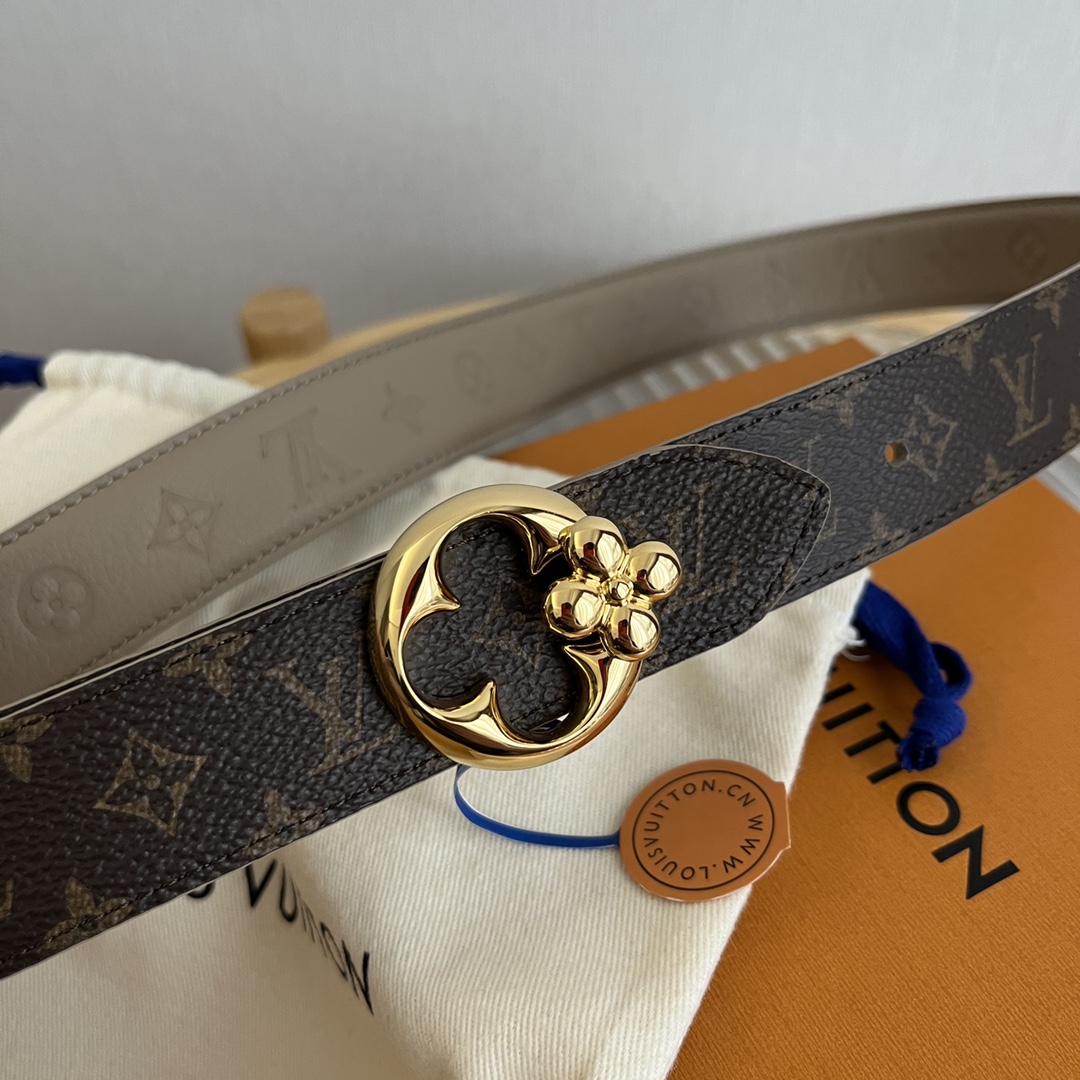 Louis Vuitton Women's Reversible Canvas and Leather Belt