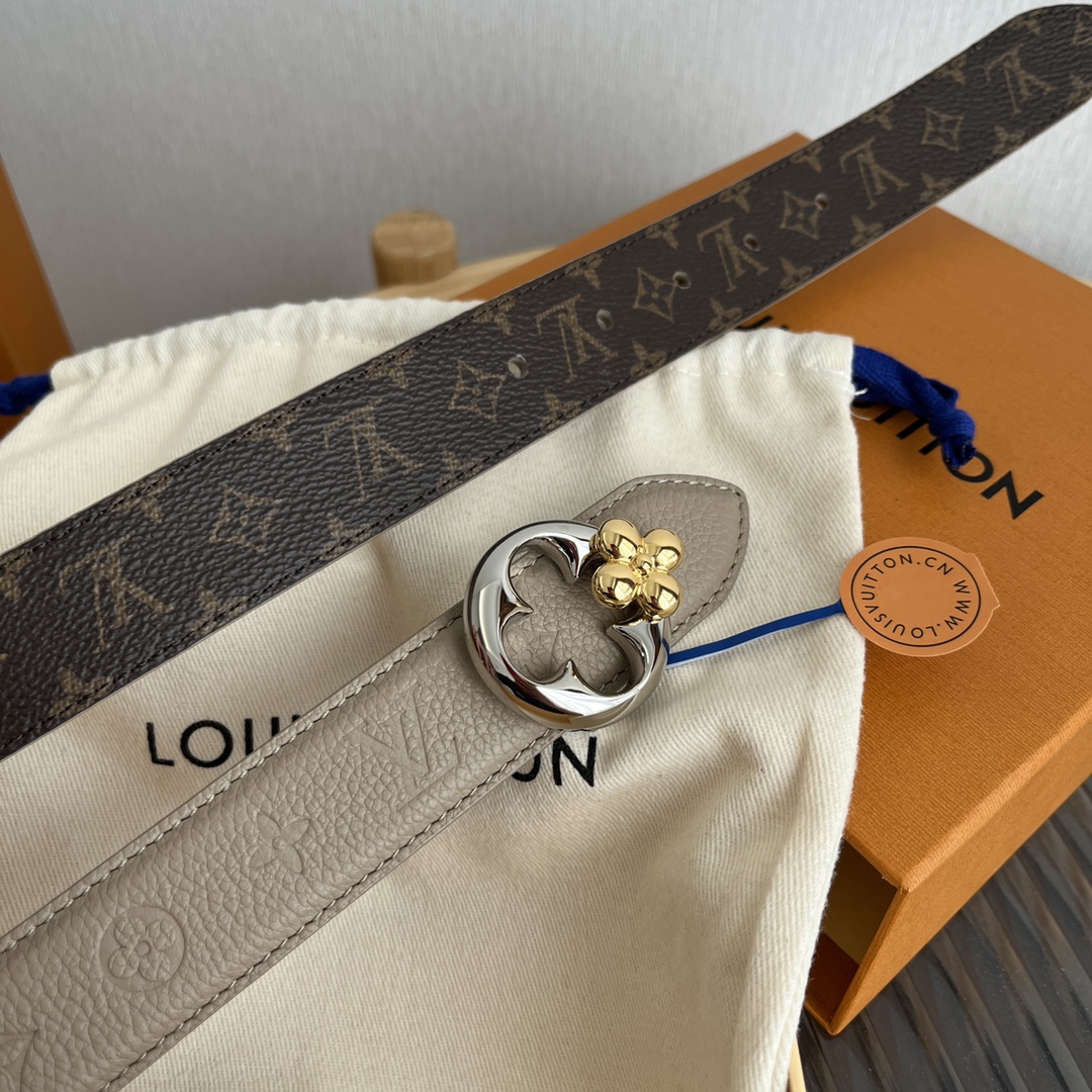 Louis Vuitton Women's Reversible Canvas and Leather Belt