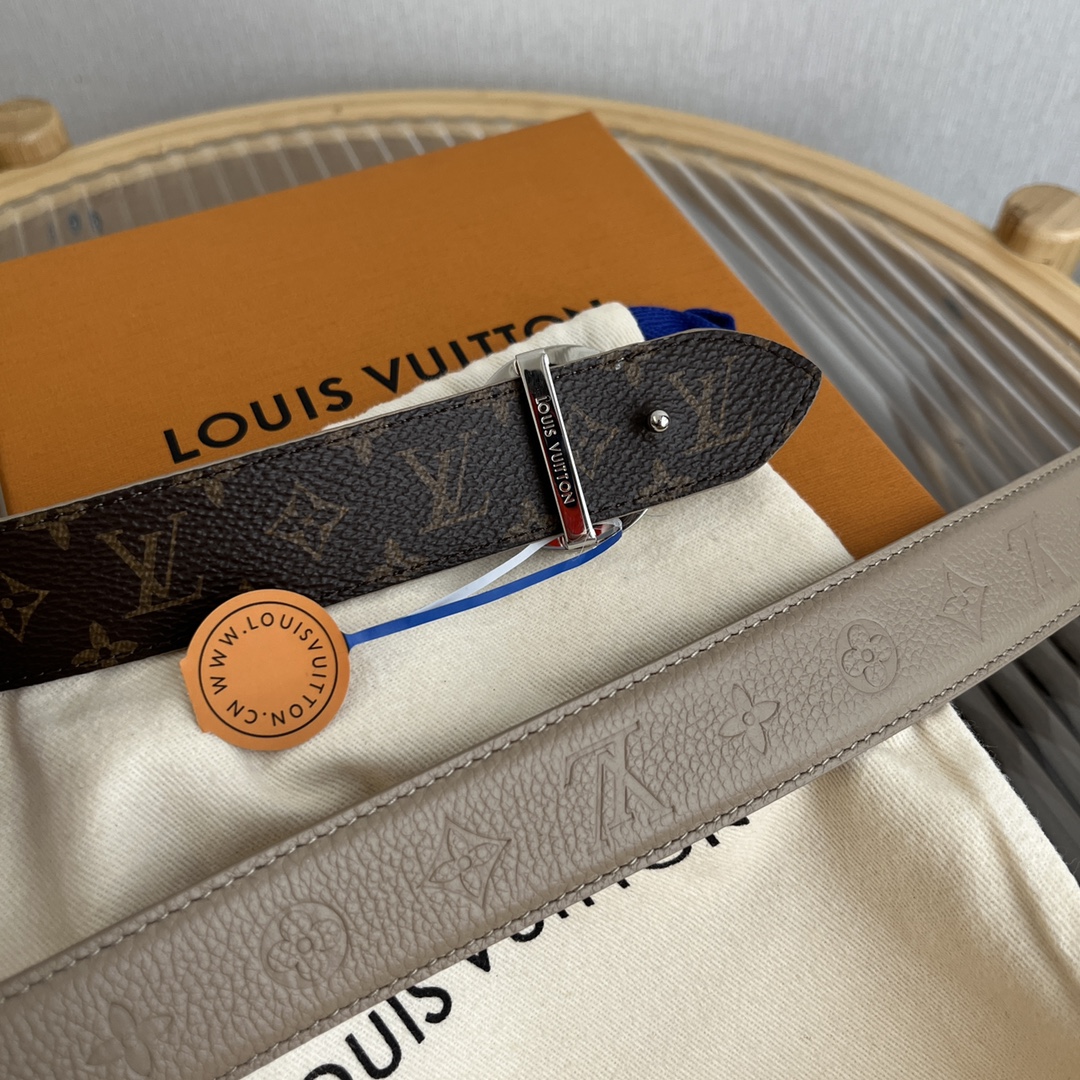 Louis Vuitton Women's Reversible Canvas and Leather Belt