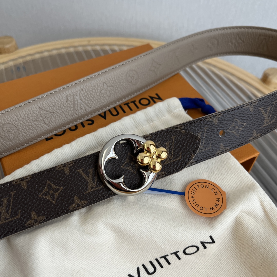 Louis Vuitton Women's Reversible Canvas and Leather Belt