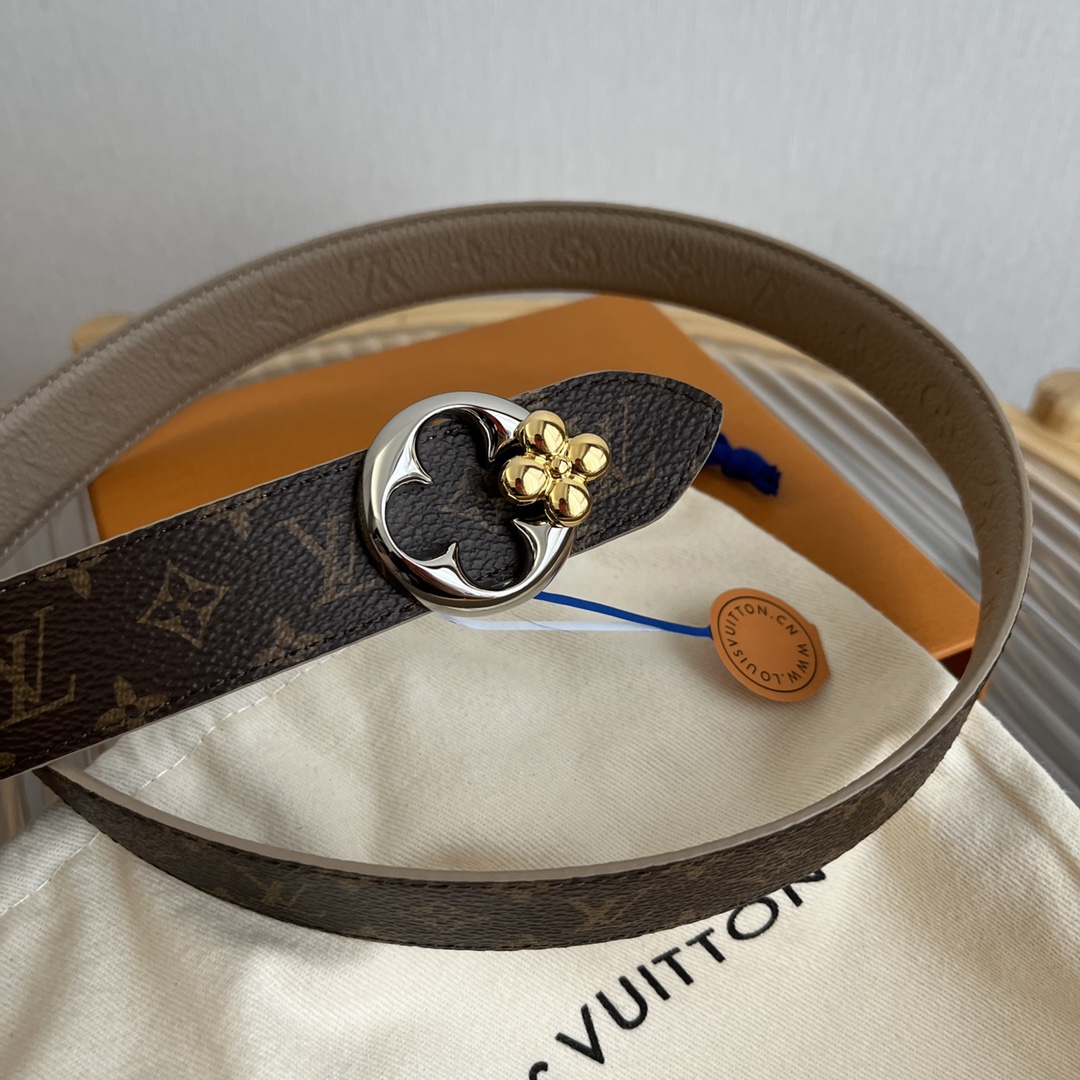 Louis Vuitton Women's Reversible Canvas and Leather Belt