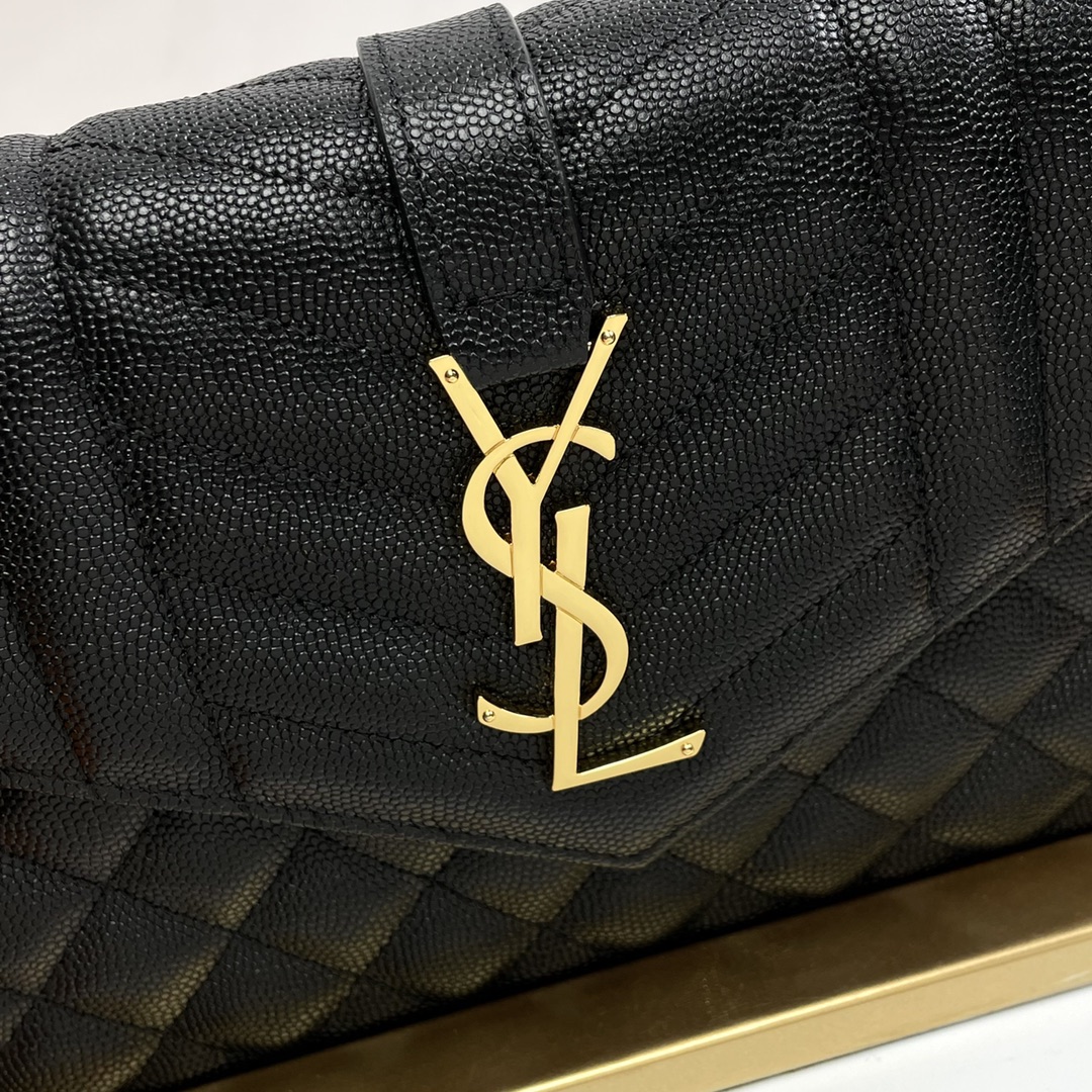 Saint Laurent Monogram Caviar Textured Envelope Bag YSL