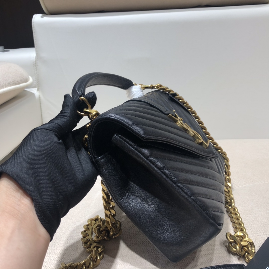 Black Saint Laurent Monogram Messenger Bag YSL