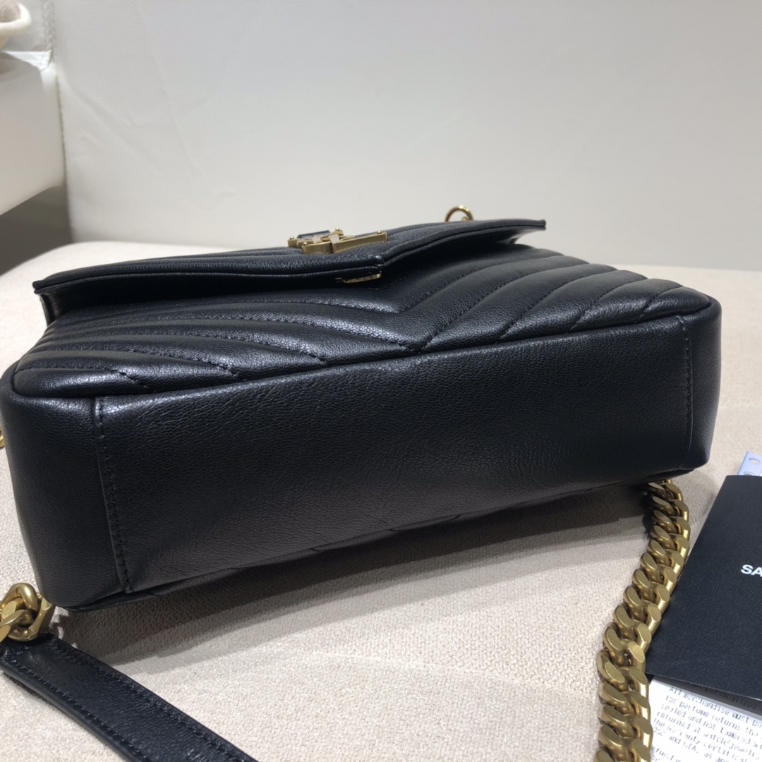 Black Saint Laurent Monogram Messenger Bag YSL