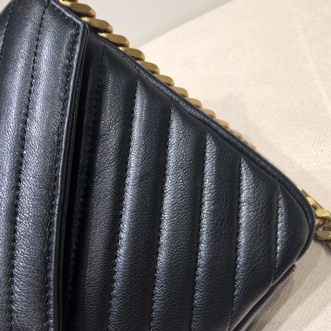 Black Saint Laurent Monogram Messenger Bag YSL