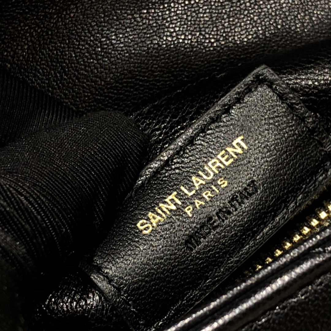 Black Saint Laurent Monogram Messenger Bag YSL