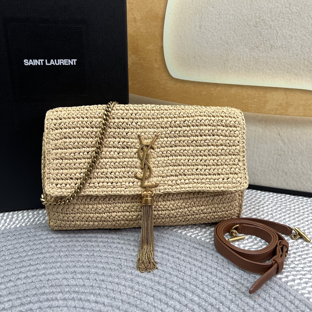 Saint Laurent YSL Kate Straw Bag 99