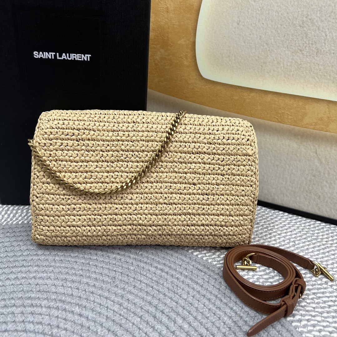 Saint Laurent YSL Kate Straw Bag 99