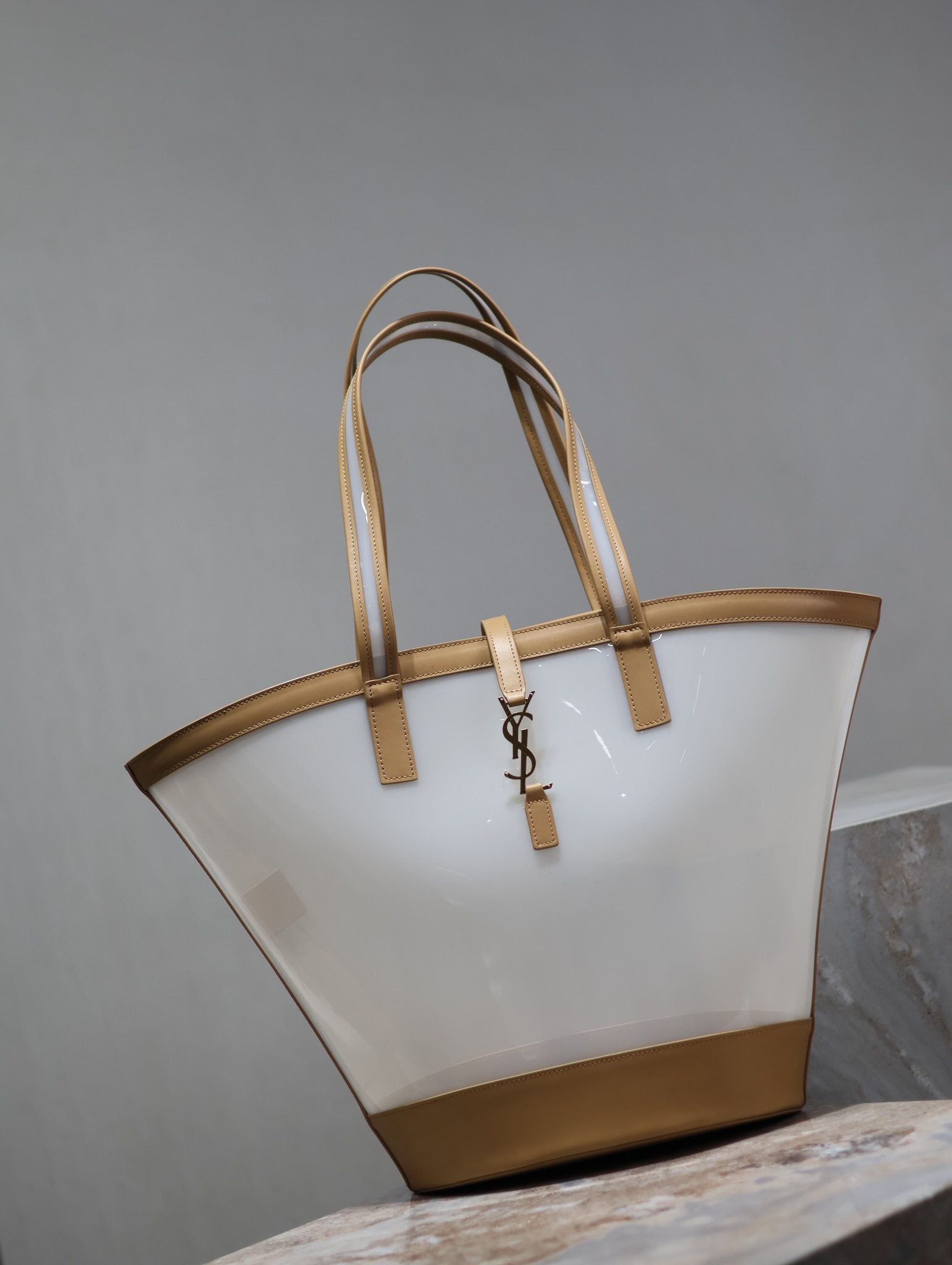 Saint Laurent PANIER Bucket Bag in Apricot