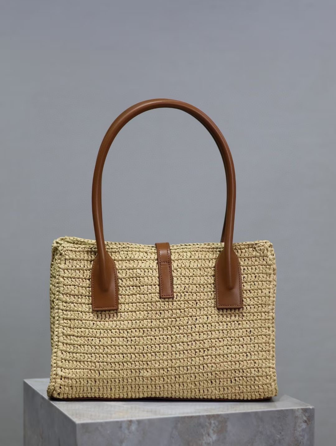 Saint Laurent Handwoven Raffia Tote Bag YSL