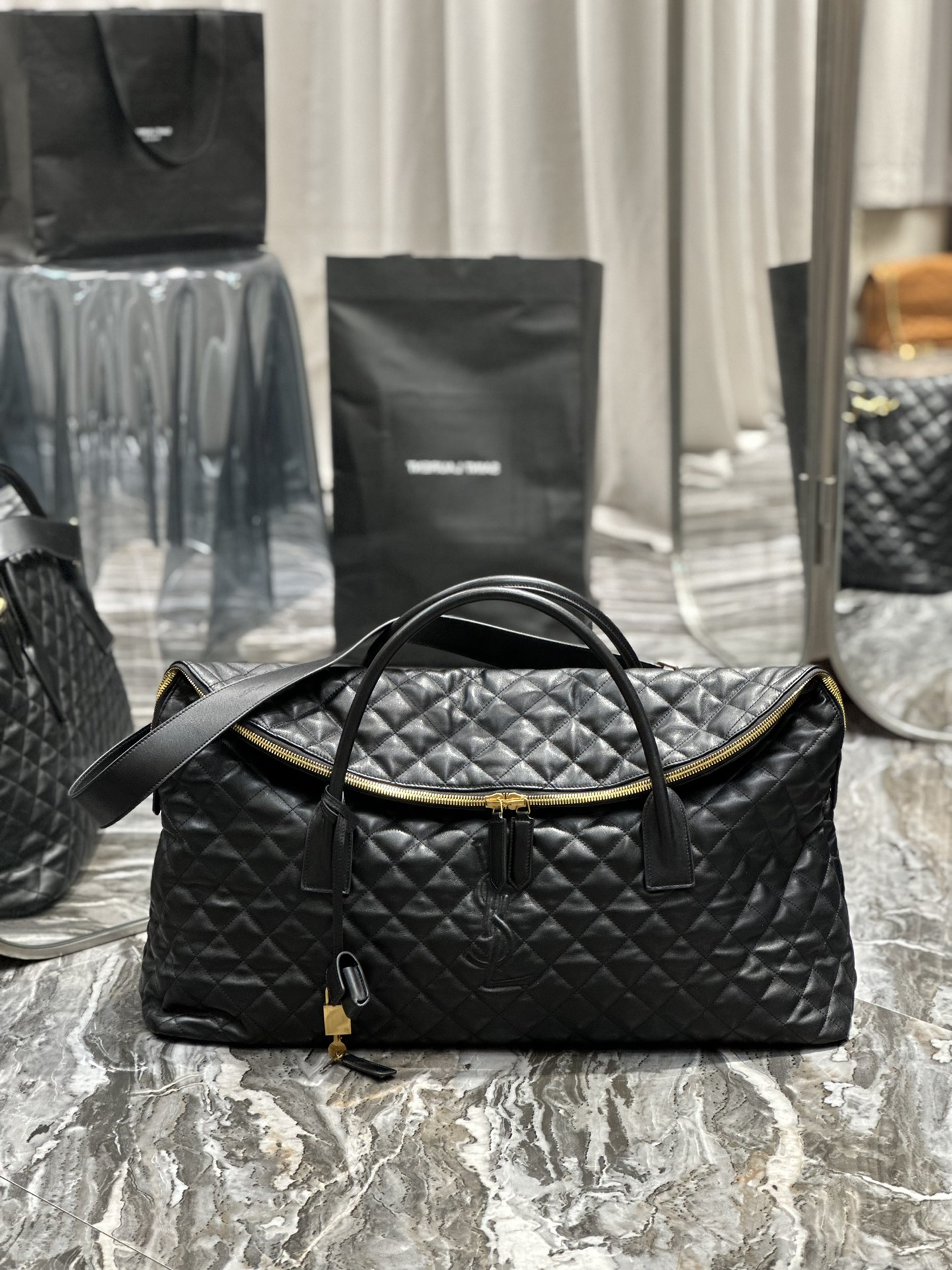 Saint Laurent ES Giant Quilted Leather Travel Bag