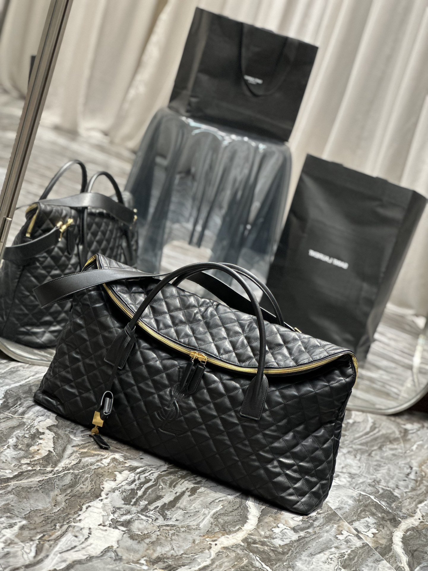 Saint Laurent ES Giant Quilted Leather Travel Bag