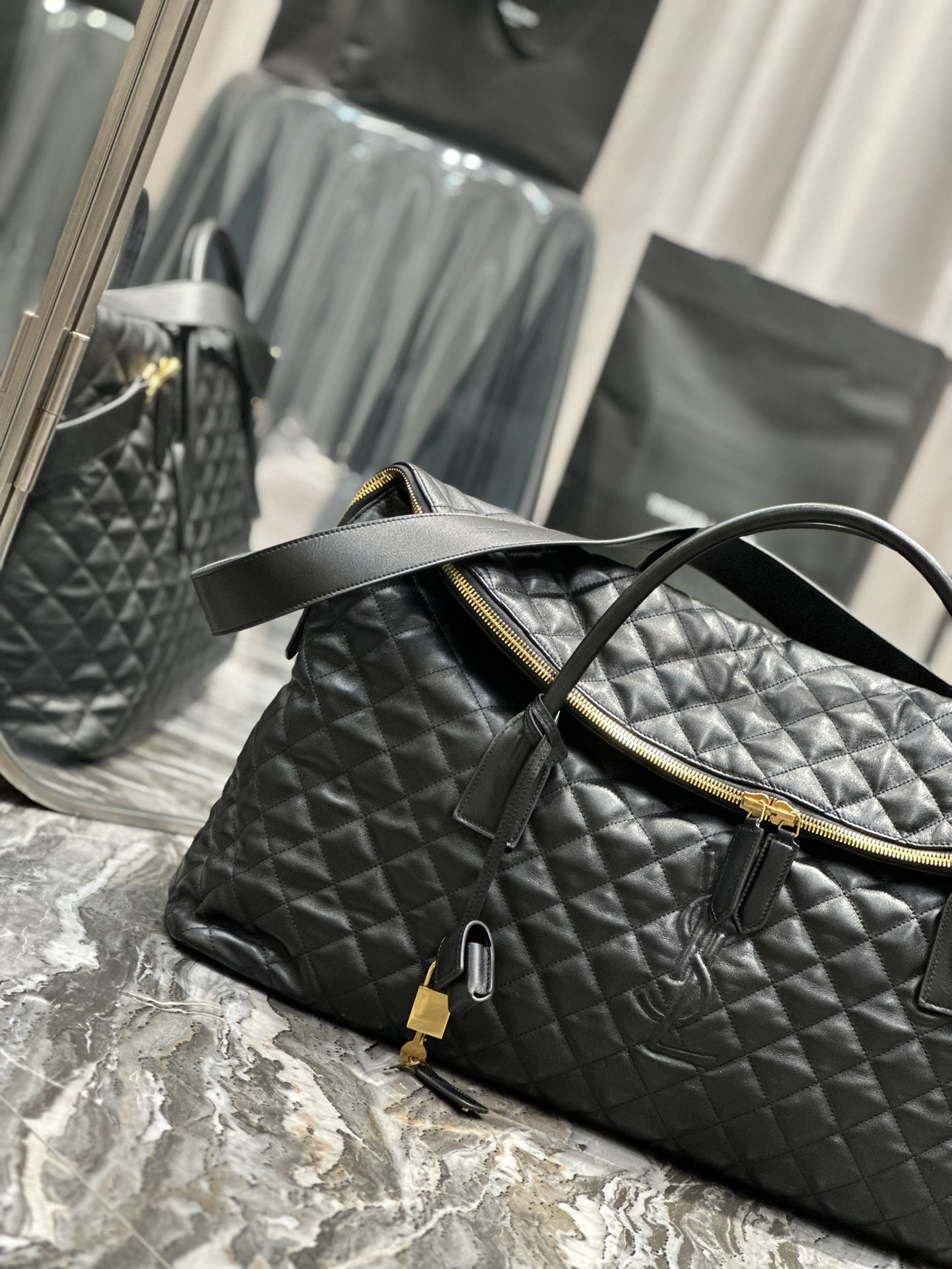 Saint Laurent ES Giant Quilted Leather Travel Bag