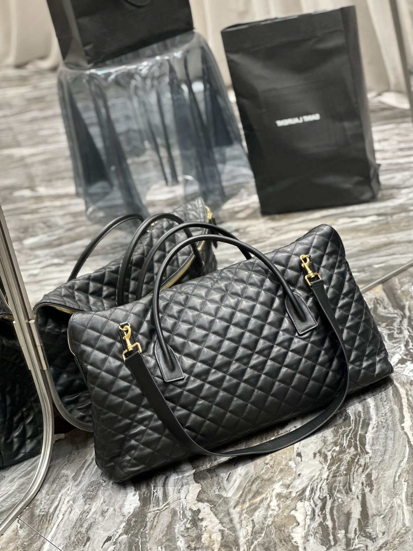 Saint Laurent ES Giant Quilted Leather Travel Bag