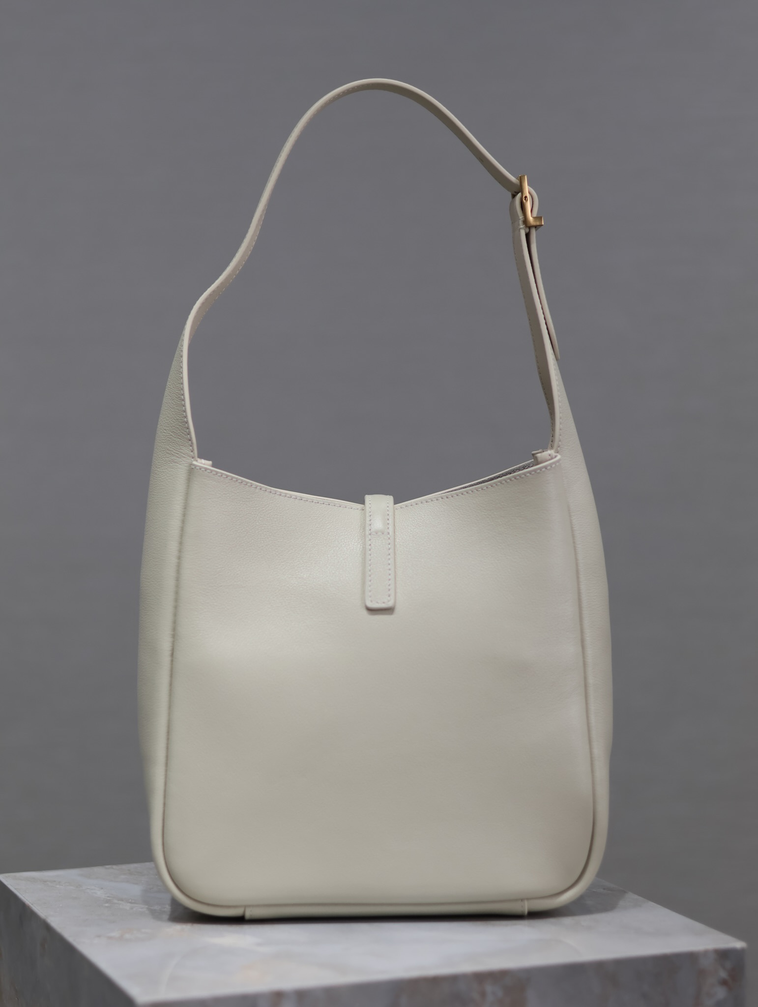 Saint Laurent LE 5A7 Leather Shoulder Bag - White