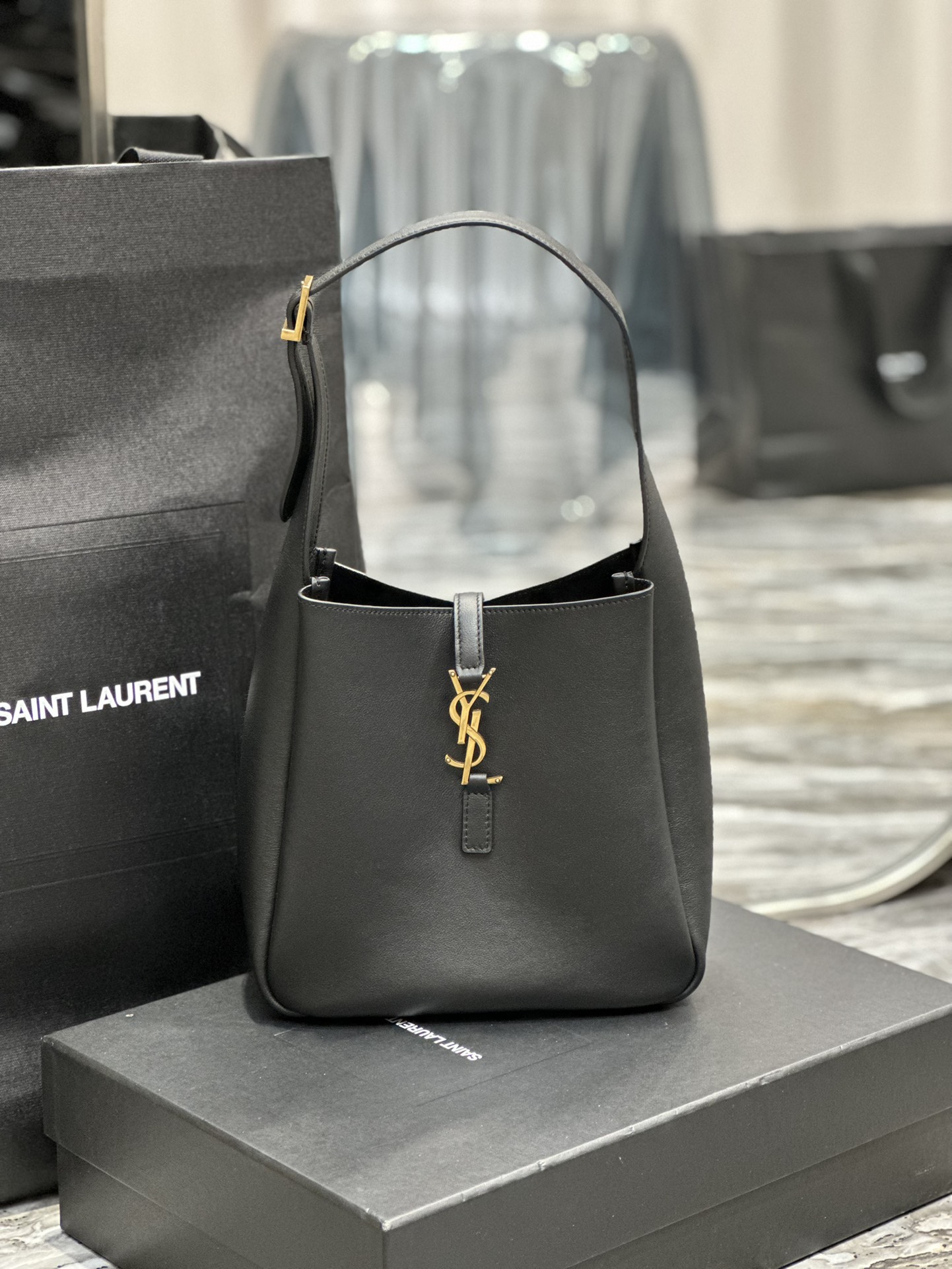 Saint Laurent LE 5A7 Leather Shoulder Bag