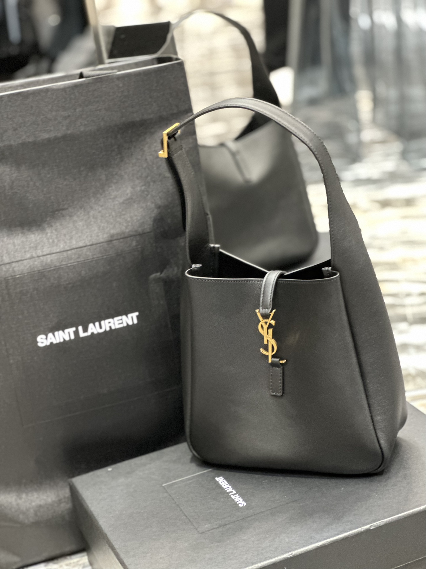 Saint Laurent LE 5A7 Leather Shoulder Bag