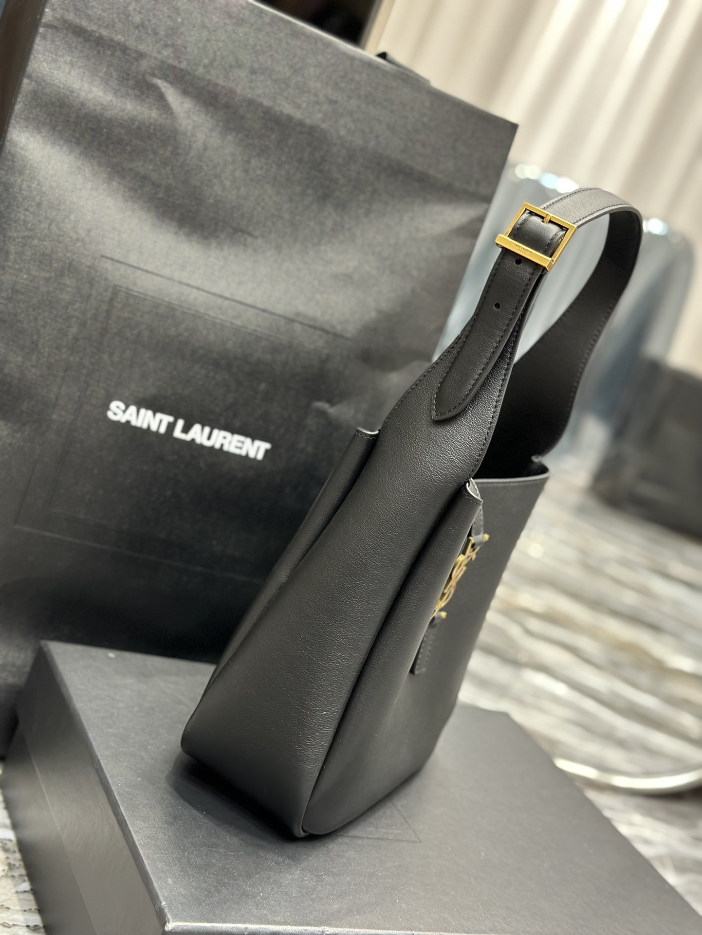 Saint Laurent LE 5A7 Leather Shoulder Bag