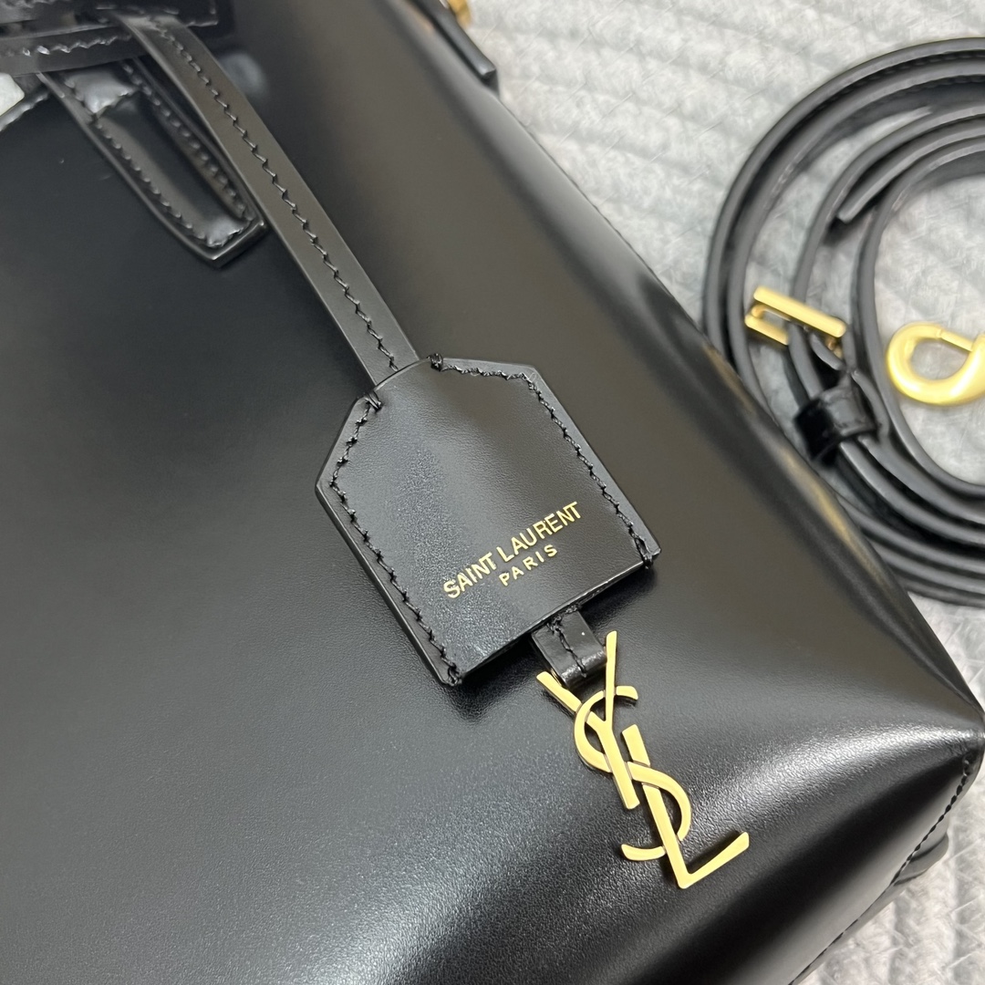 Saint Laurent Mini Shopping Bag in Pressed Leather