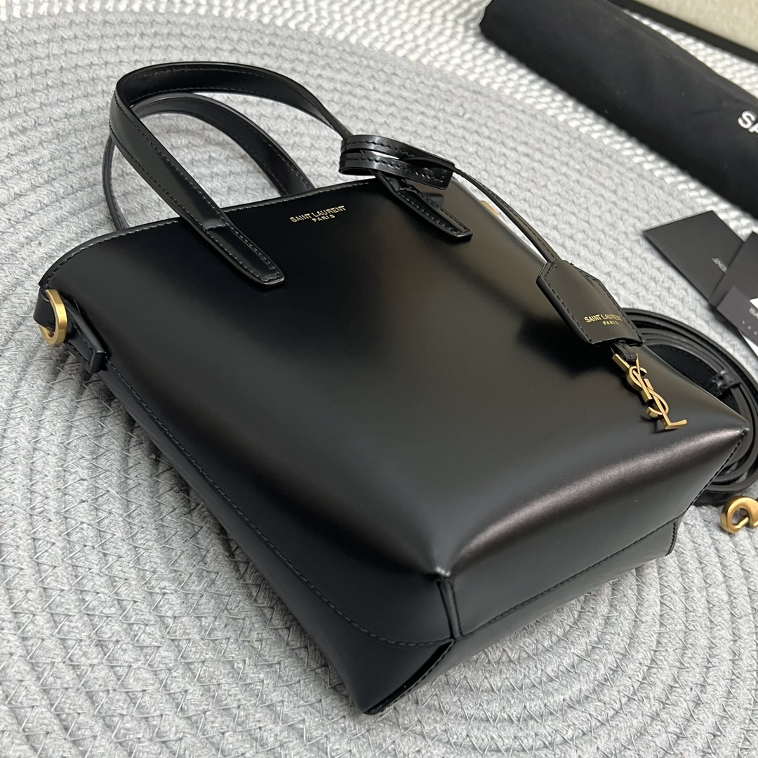 Saint Laurent Mini Shopping Bag in Pressed Leather