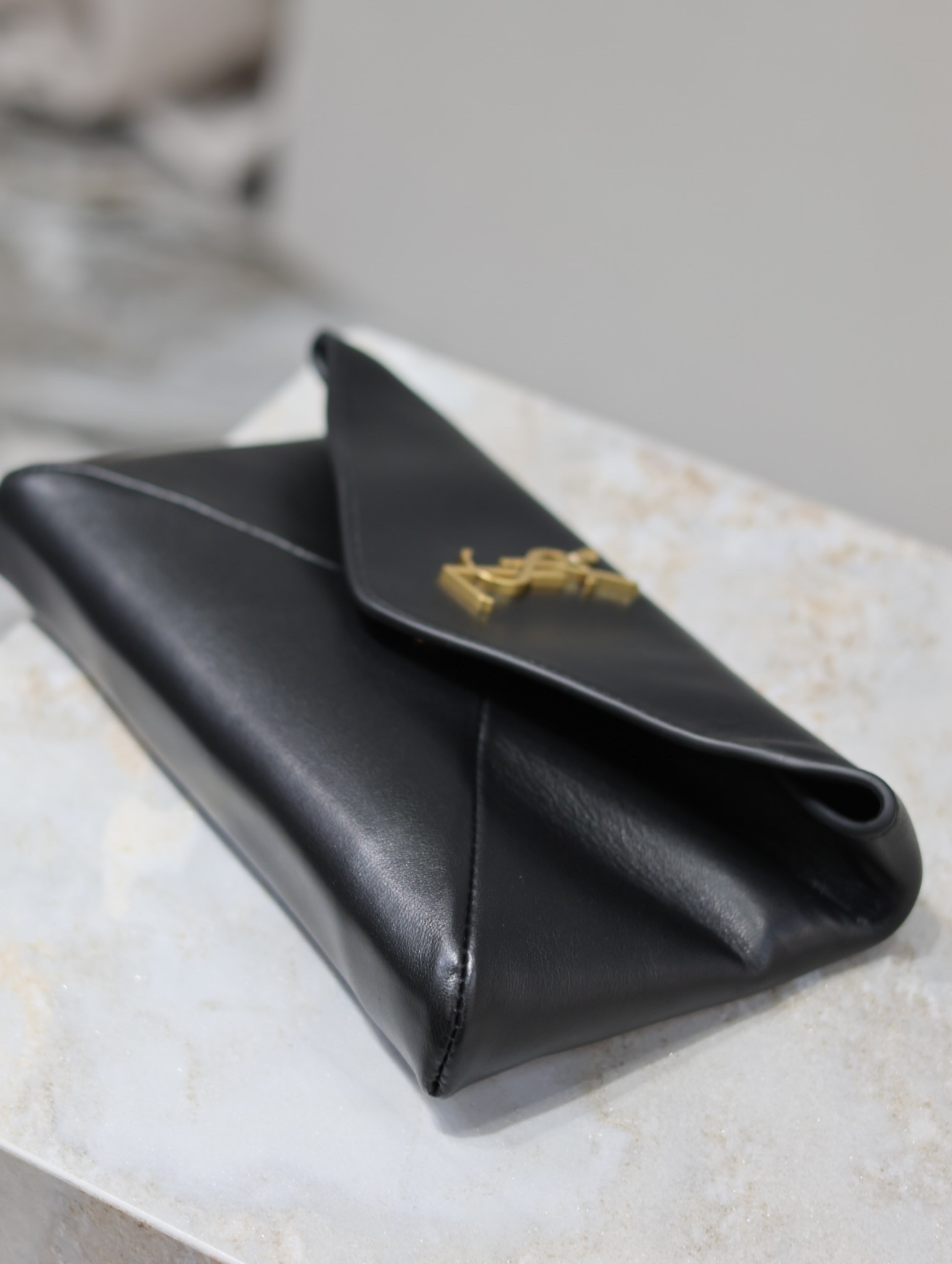 Saint Laurent LE Envelope Clutch in Black