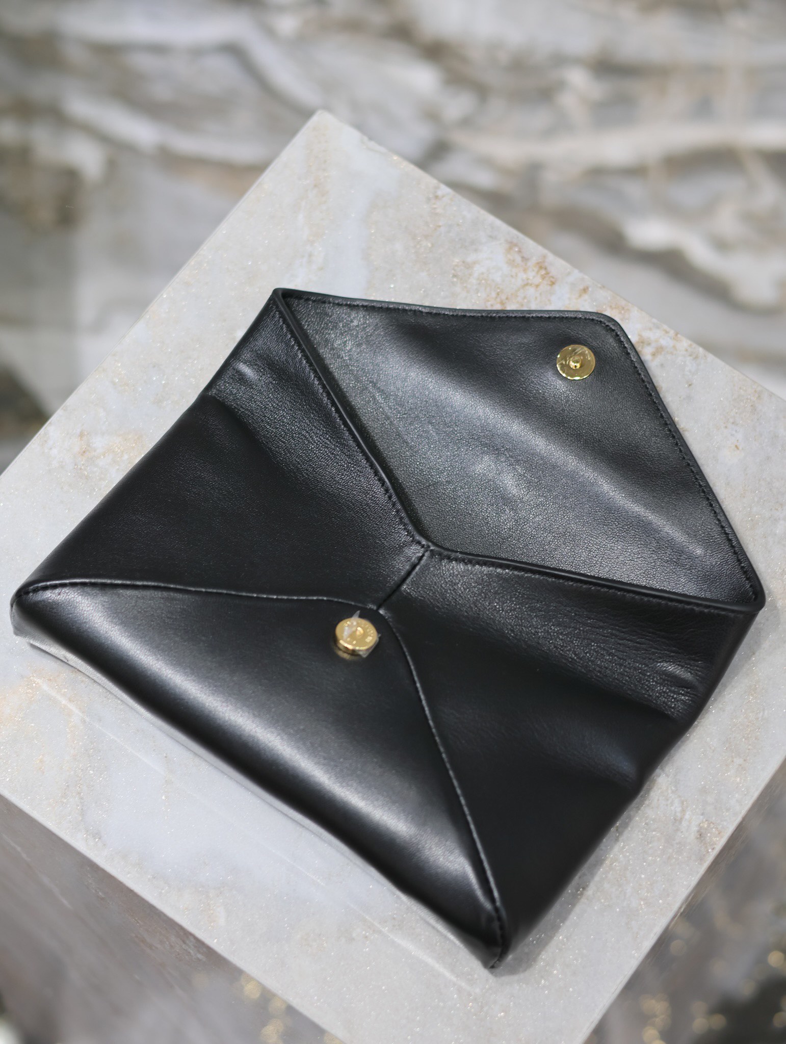 Saint Laurent LE Envelope Clutch in Black